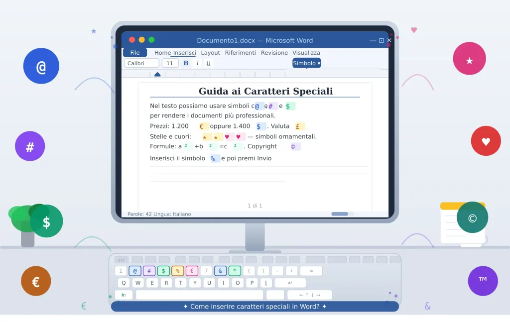 inserire caratteri speciali in Word