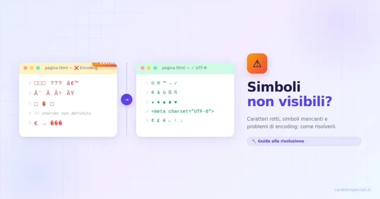 Simboli non visibili online: come risolvere