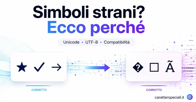 Simboli strani: come evitarli con UTF-8 e Unicode