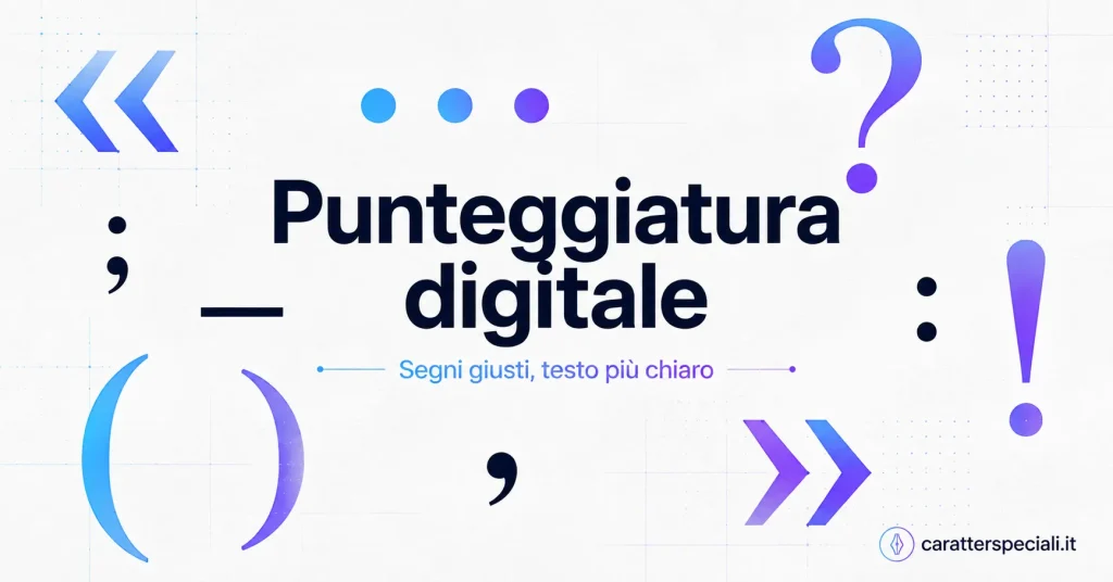 Punteggiatura avanzata: guida ai segni nei testi digitali