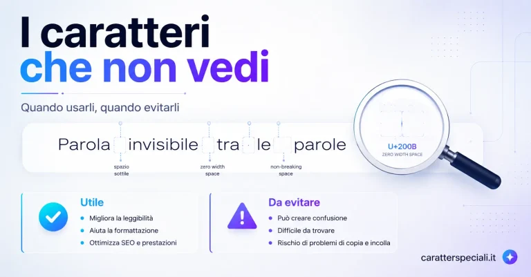 Simboli invisibili: quando usarli e quando evitarli